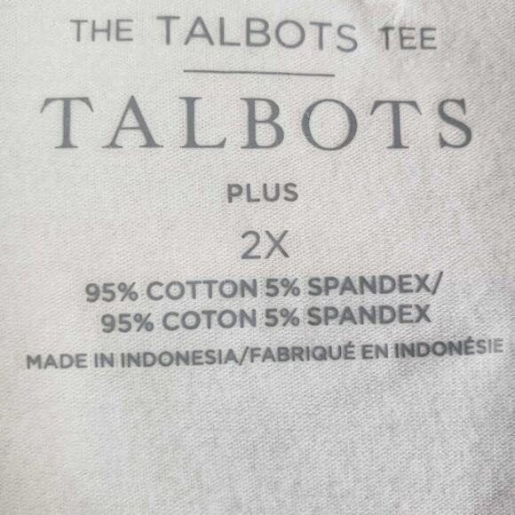 Talbots Shirt Cotton Button Striped Short Sleeve Women’s Size 2X New Split Neck - Picture 6 of 9